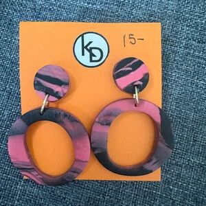 Pink and Black Kids Earrings